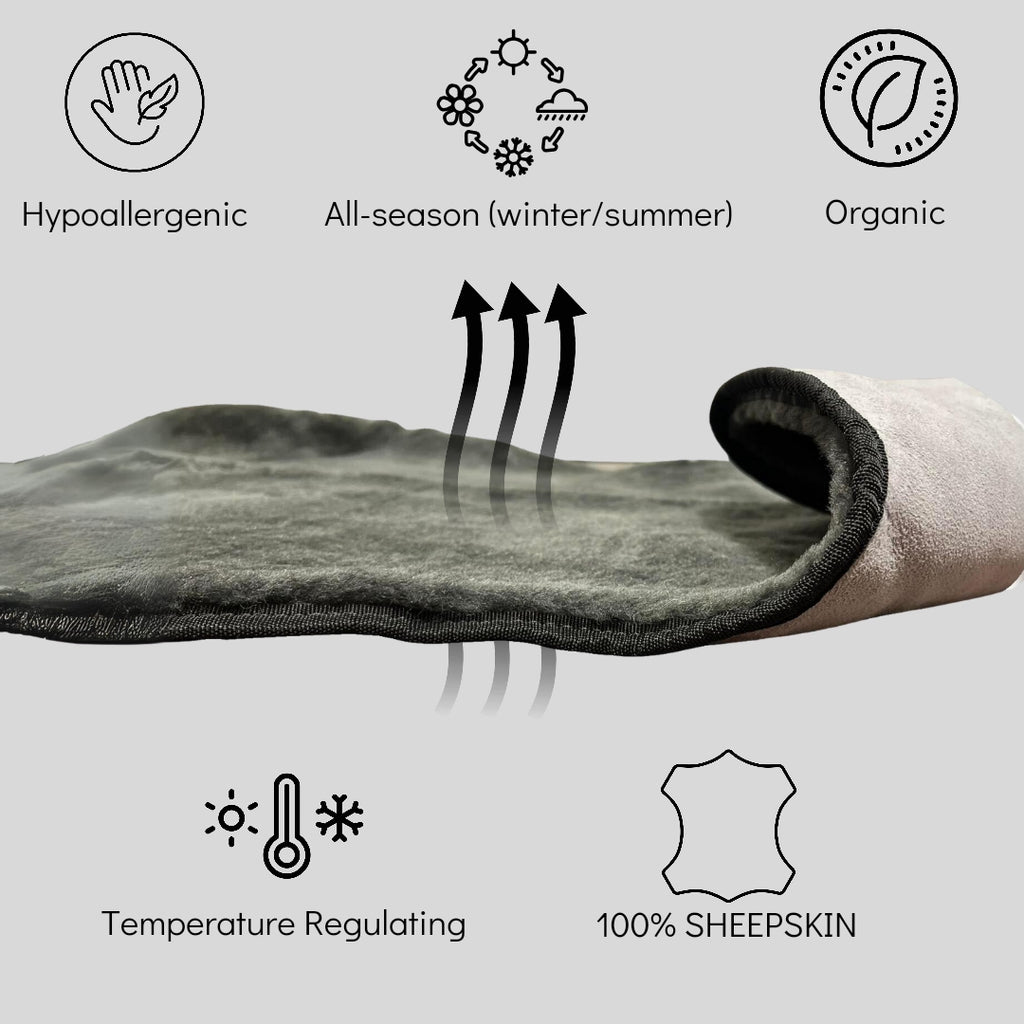Beige Sheepskin Front Seat Covers – 100% Natural Universal Fit