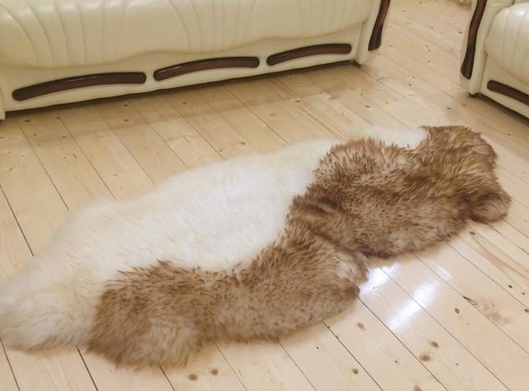 Sheepskin Rug 2-in-1 Wave Design (200×70 cm) – Natural Fur Carpe