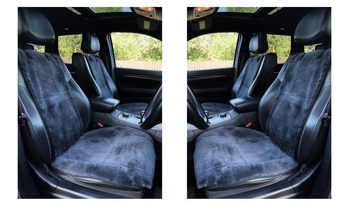 Mini Sheepskin Car Seat Covers Brown (118×60 cm) – Natural Fur Universal Fit
