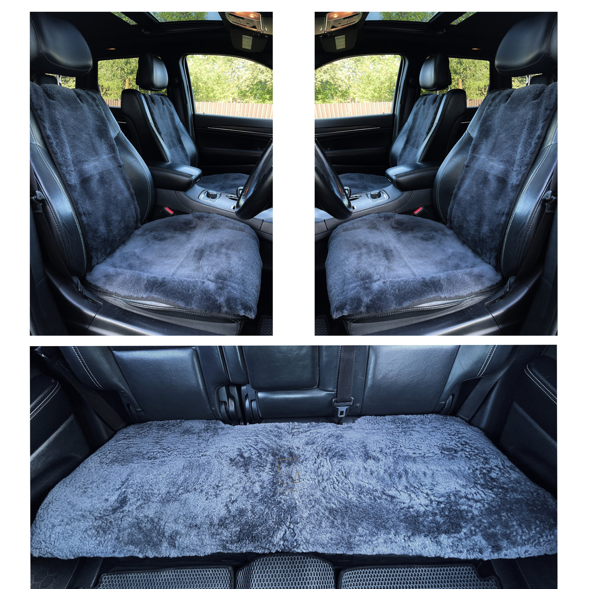 Mini Sheepskin Car Seat Covers Beige (118×60 cm) – Natural Fur Universal Fit