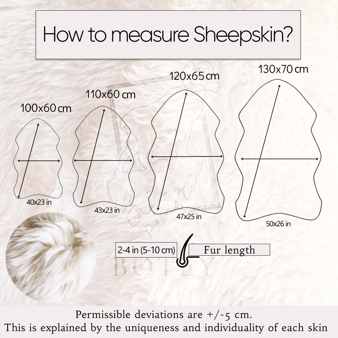 Cappuccino Sheepskin 110×60 cm – Natural Wool Rug