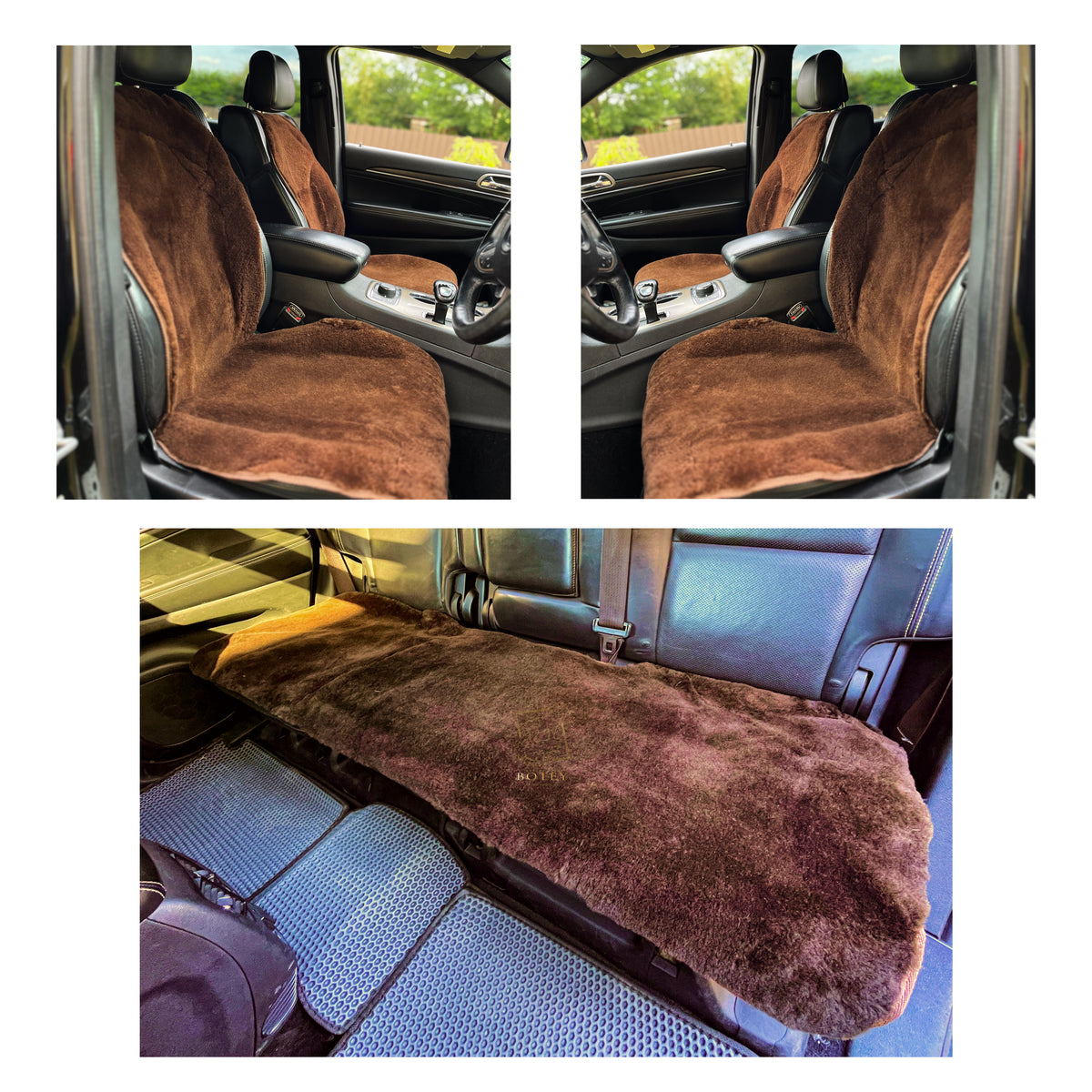 Maxi Sheepskin Car Seat Covers (120×60 cm) – Universal Natural Fur Beige
