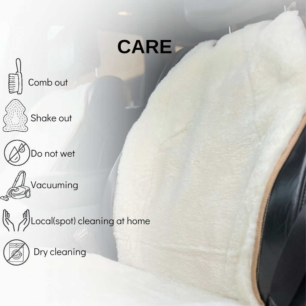 Beige Sheepskin Front Seat Covers – 100% Natural Universal Fit