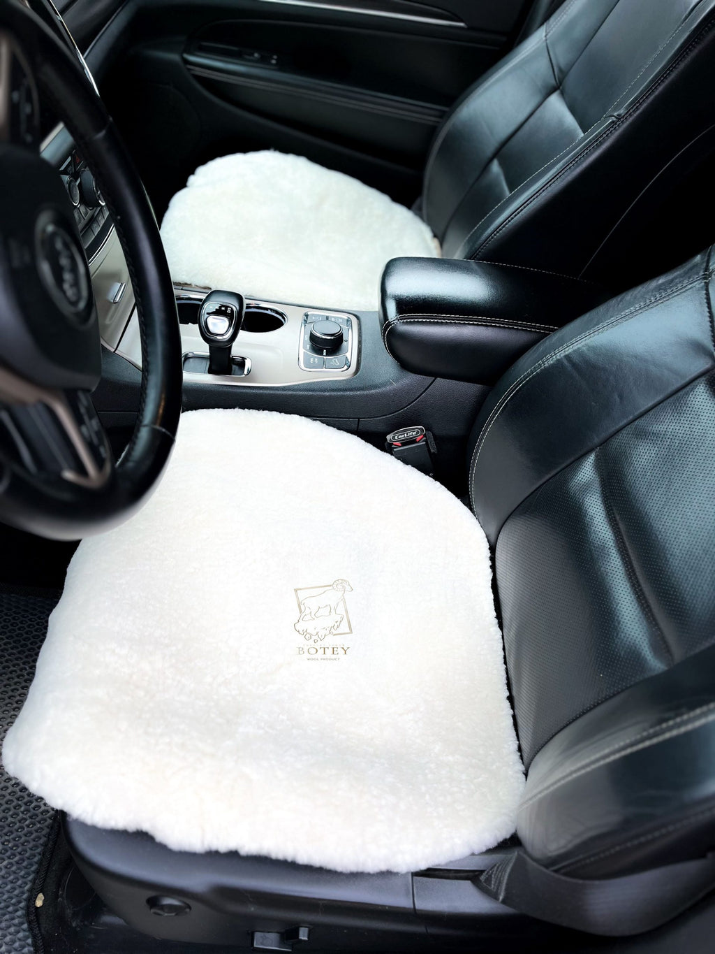 White Sheepskin Front Seat Covers – 100% Natural Universal Fit