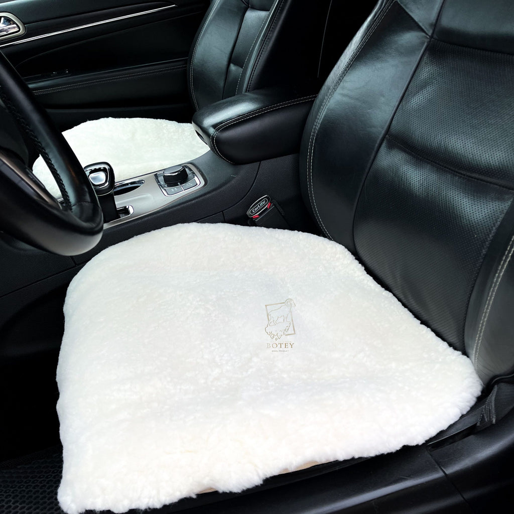White Sheepskin Front Seat Covers – 100% Natural Universal Fit