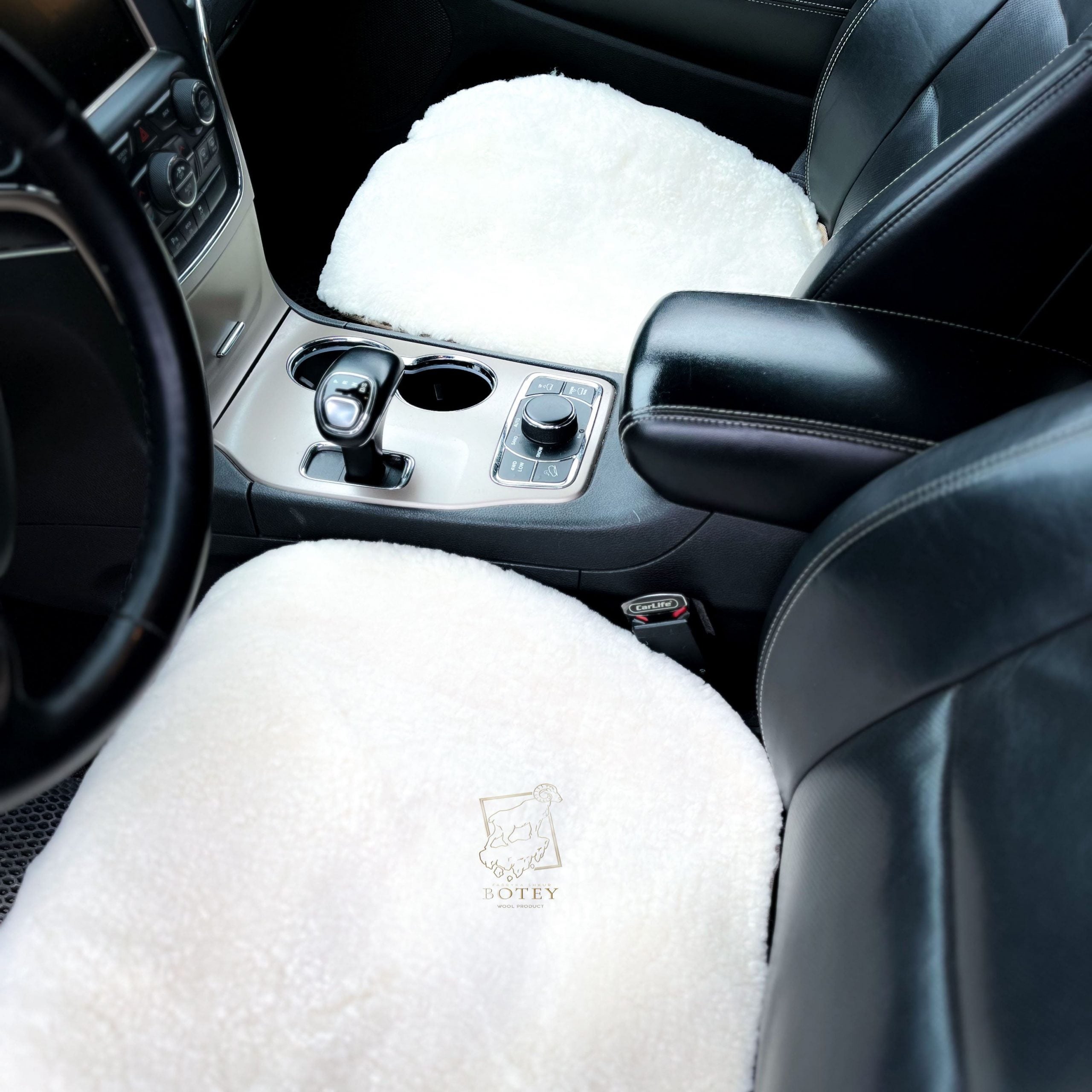 White Sheepskin Front Seat Covers – 100% Natural Universal Fit