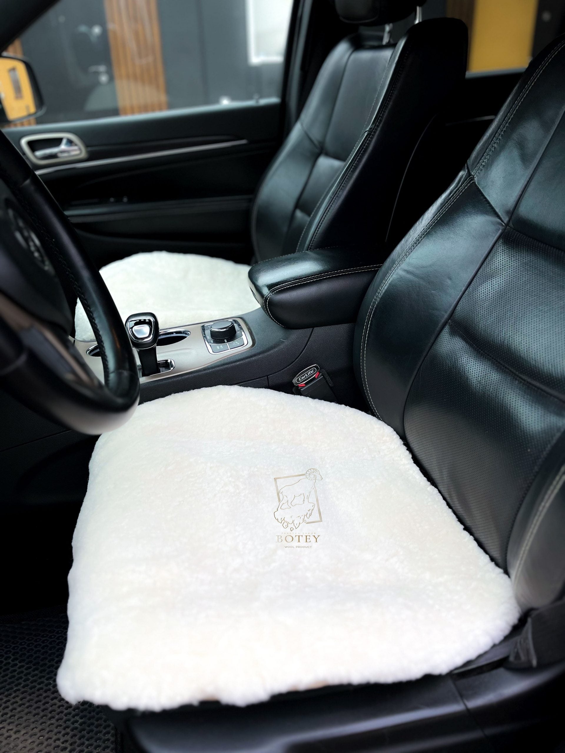 White Sheepskin Front Seat Covers – 100% Natural Universal Fit