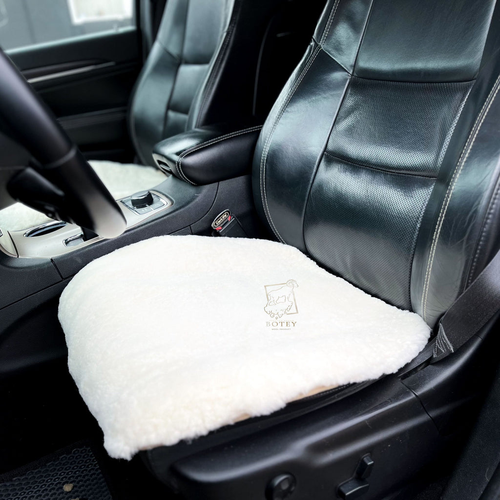 White Sheepskin Front Seat Covers – 100% Natural Universal Fit