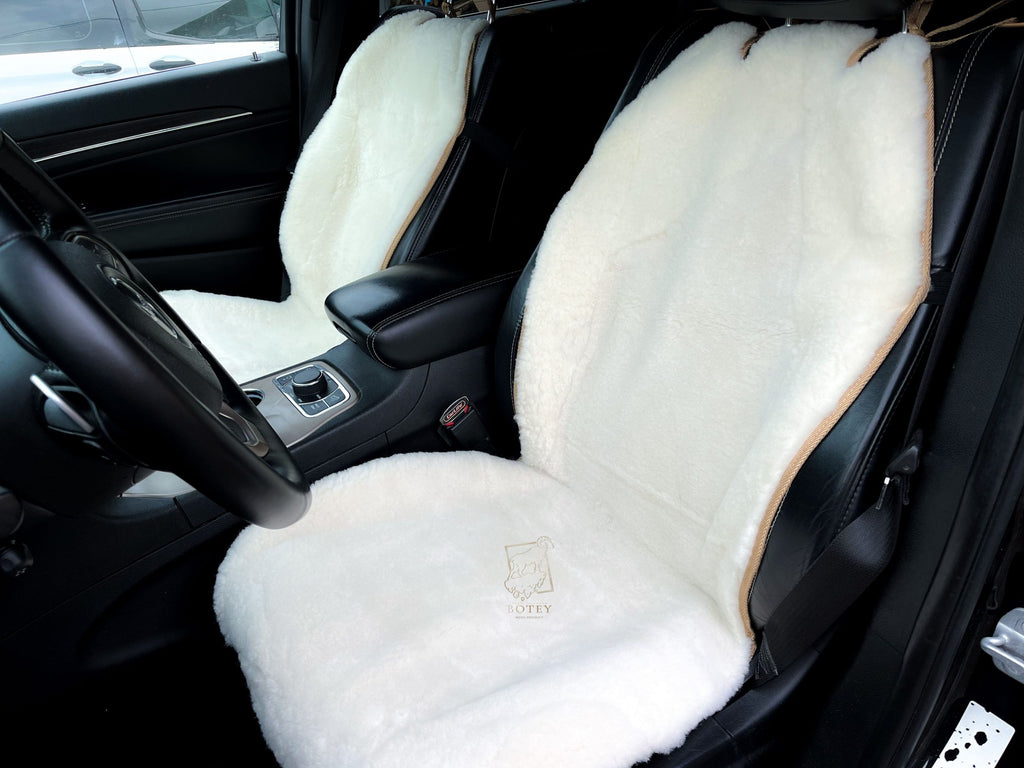 Maxi Sheepskin Car Seat Covers White (120×60 cm) – Natural Fur Universal Fit