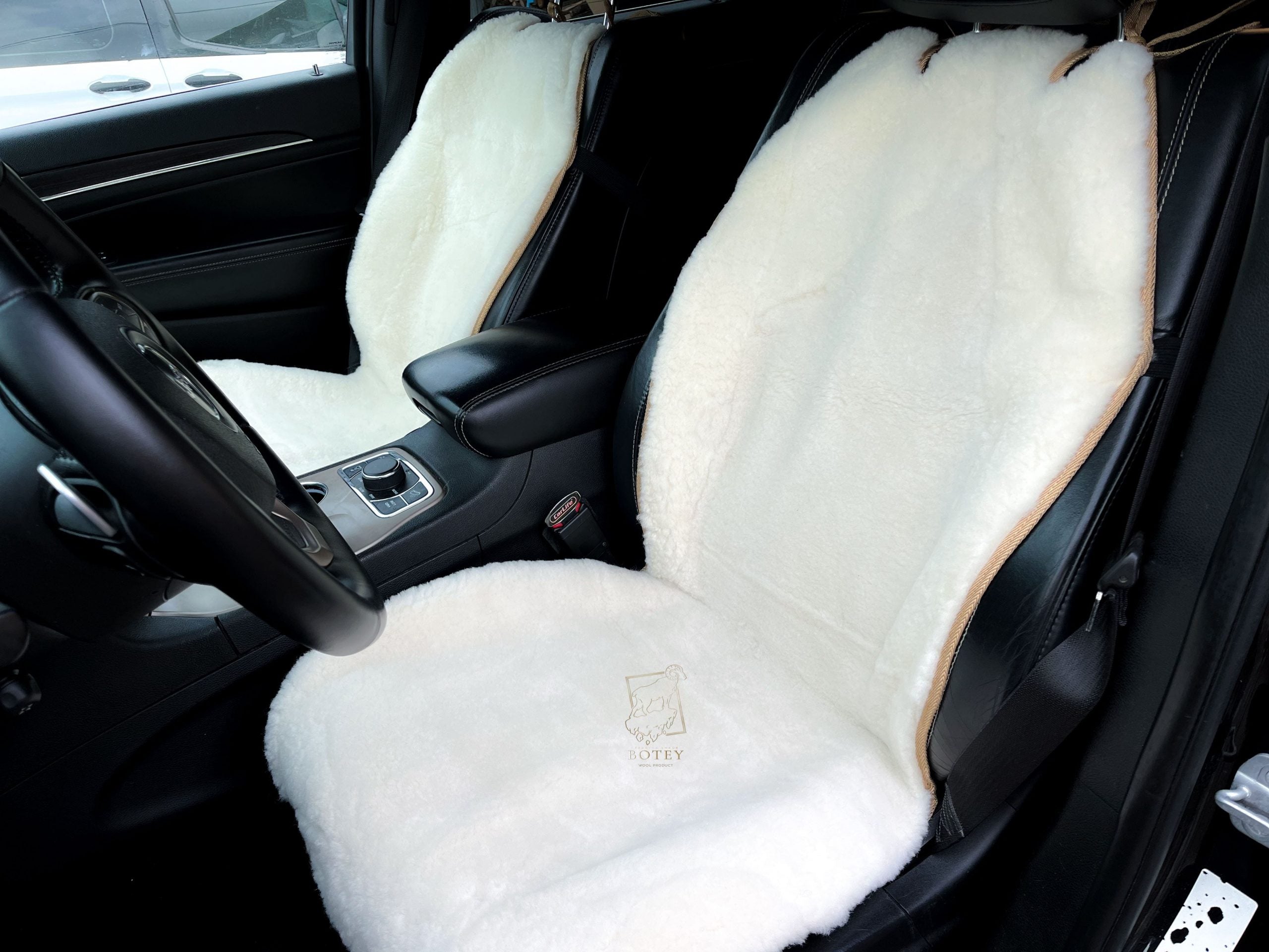 Maxi Sheepskin Car Seat Covers White (120×60 cm) – Natural Fur Universal Fit