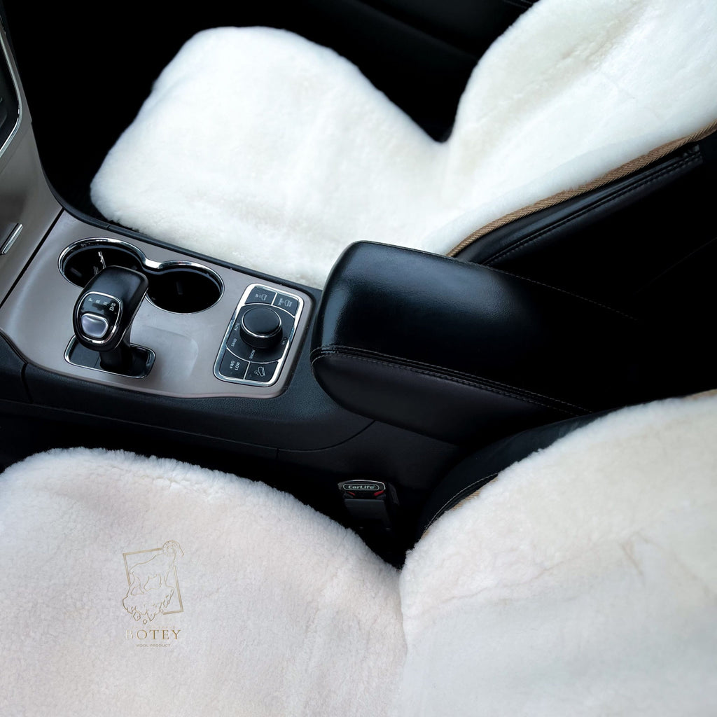 Maxi Sheepskin Car Seat Covers White (120×60 cm) – Natural Fur Universal Fit