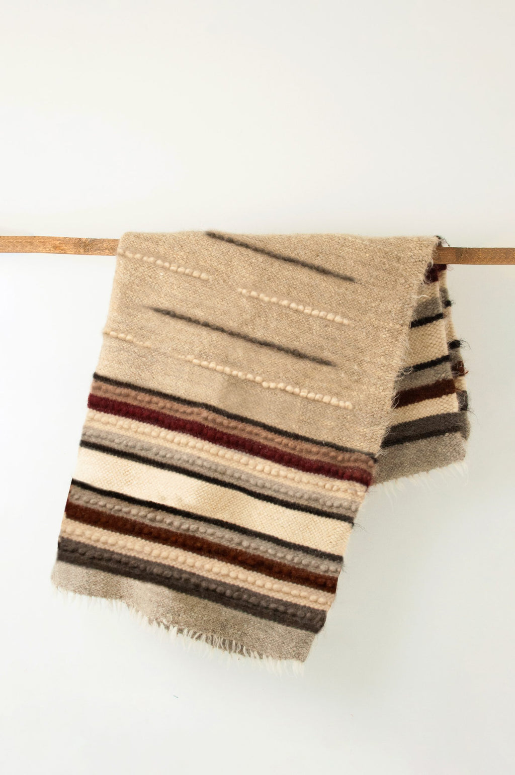 Carpathian Wool Blanket “Pastel Bouclé” 190×220 cm – Premium Handmade Natural Wool