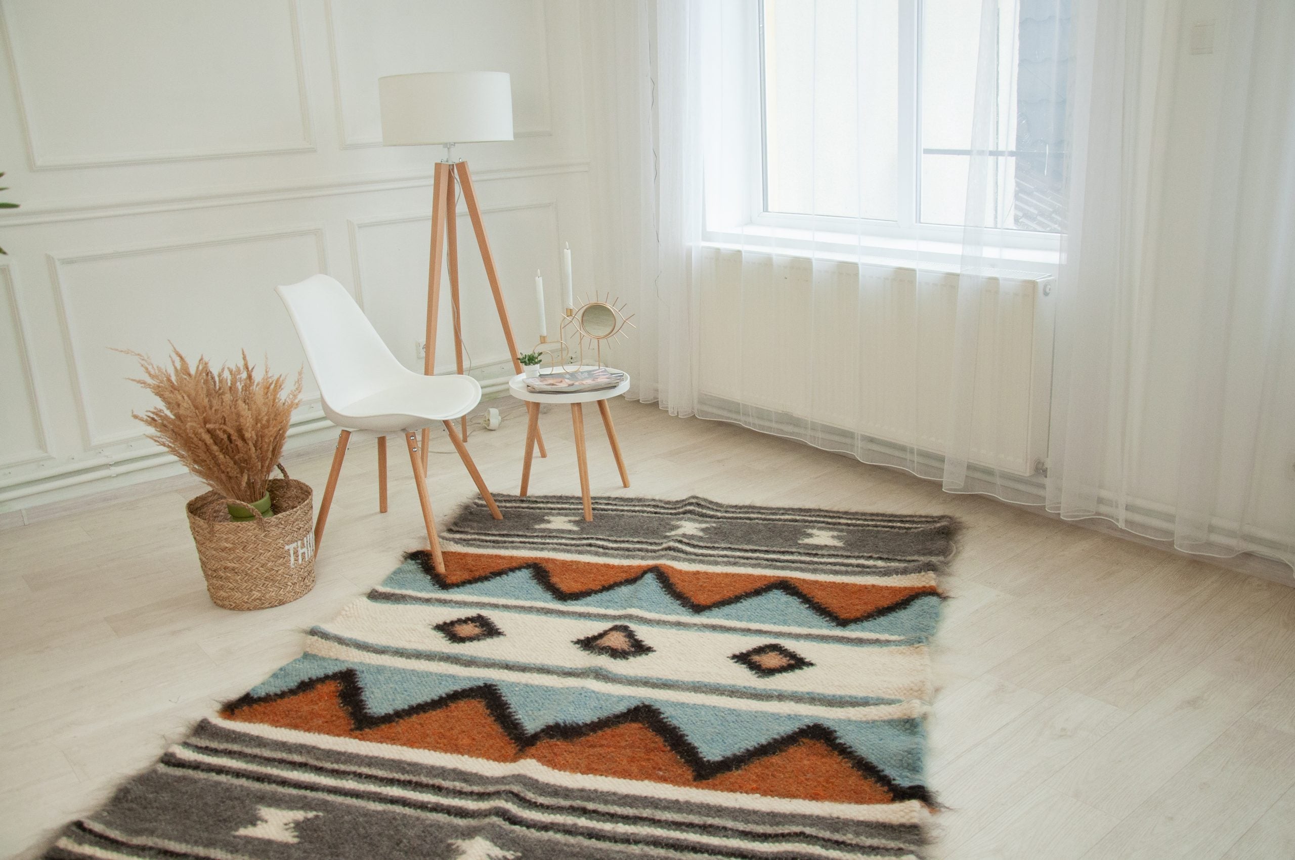 Carpathian Wool Blanket “Mountains” 150×210 cm – Premium Handmade Natural Wool