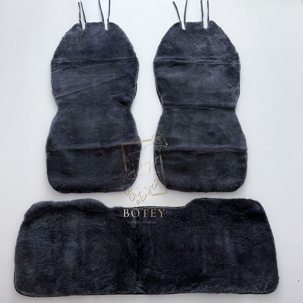 Maxi Sheepskin Car Seat Covers Graphite (120×56 cm) – Natural Fur Universal Fit