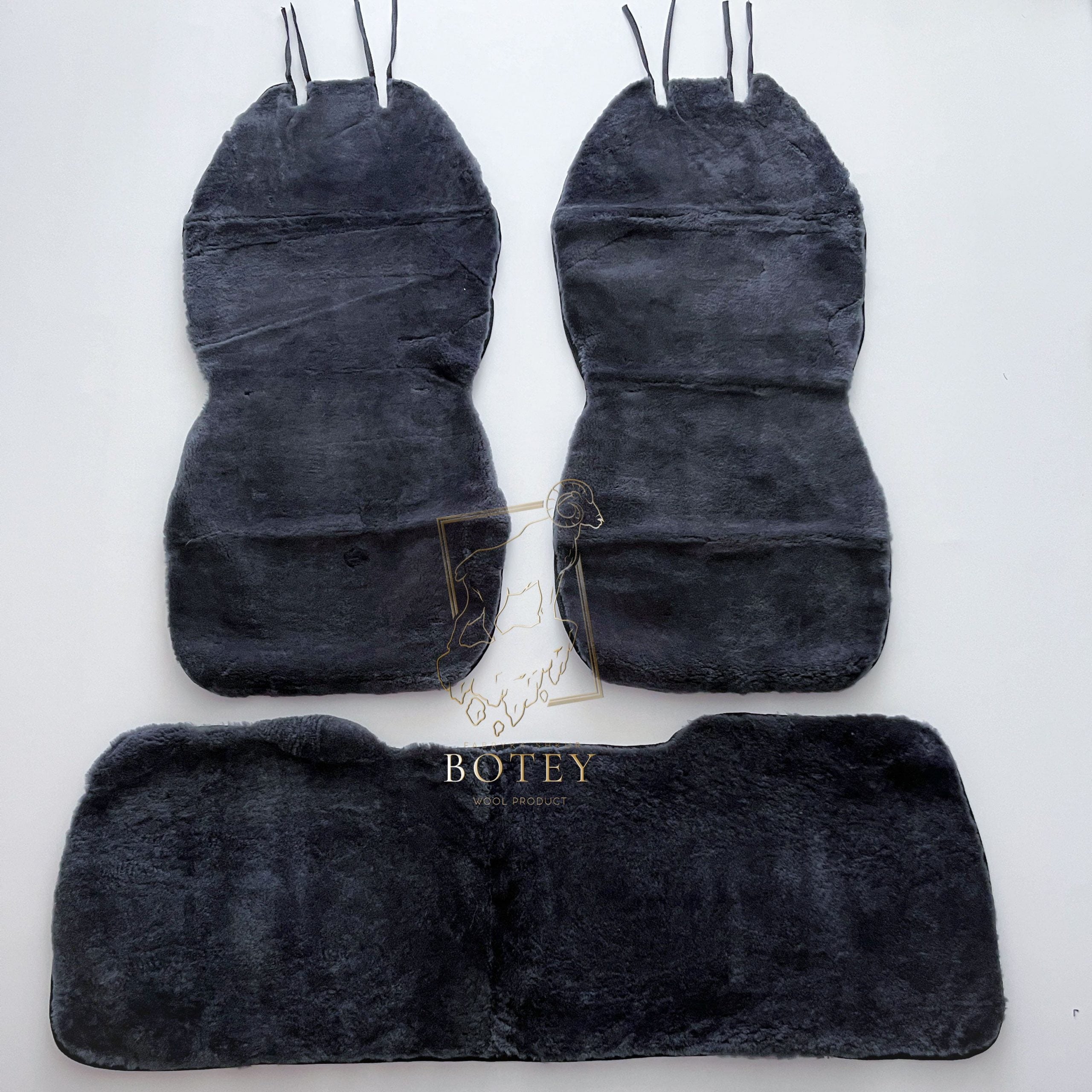 Maxi Sheepskin Car Seat Covers Graphite (120×56 cm) – Natural Fur Universal Fit