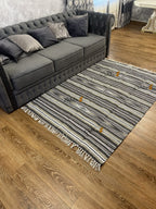 Handmade Hutsul Wool Rug – Natural Wool Carpet Grey 200×140 cm