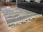 Handmade Hutsul Wool Rug – Natural Wool Carpet Grey 200×140 cm