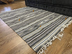 Handmade Hutsul Wool Rug – Natural Wool Carpet Grey 200×140 cm