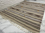 Handmade Hutsul Wool Rug – Natural Wool Carpet Grey 200×140 cm