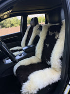 Natural Sheepskin Car Seat Cover White 120×56 cm – Soft Fur
