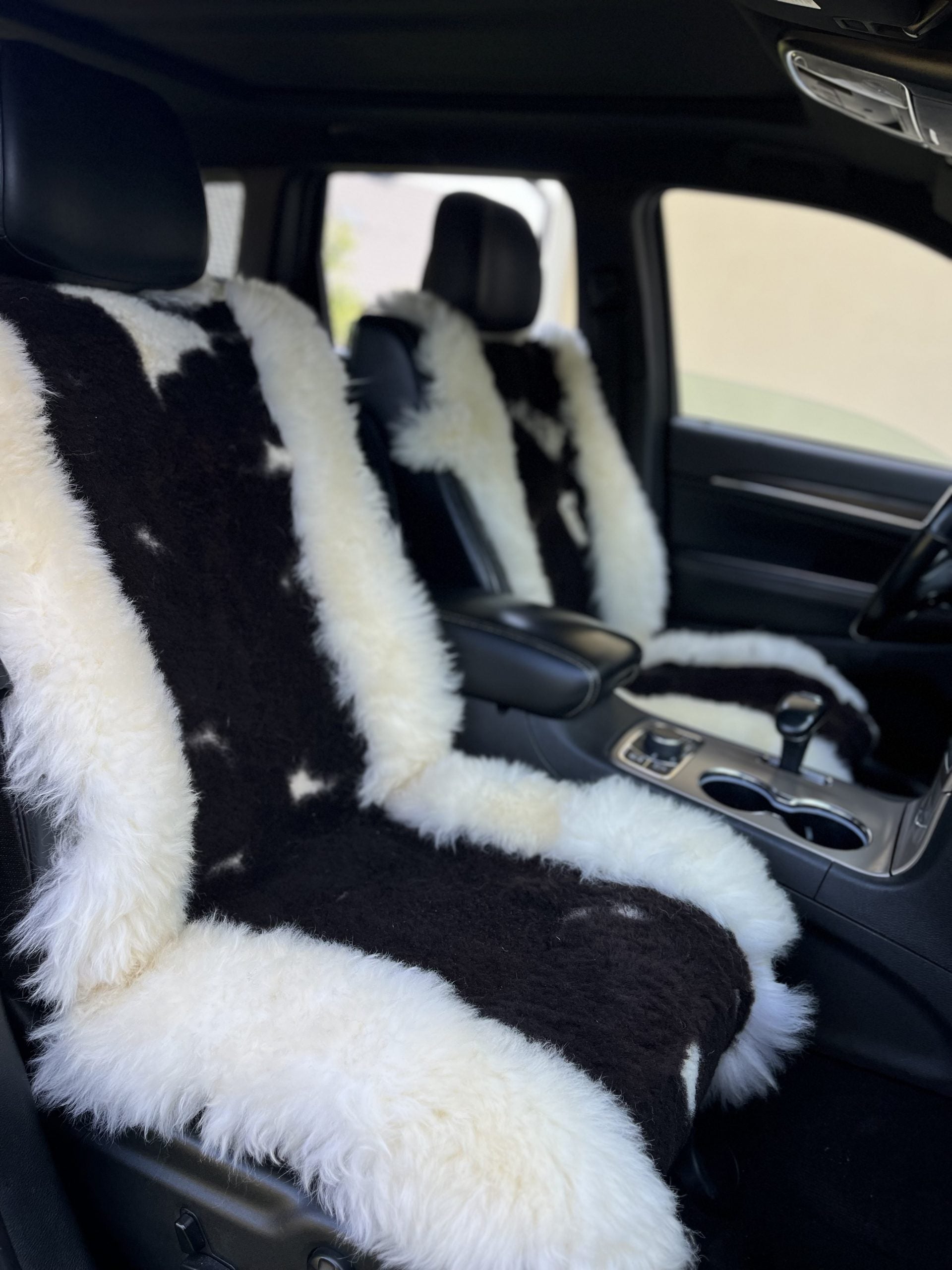 Natural Sheepskin Car Seat Cover White 120×56 cm – Soft Fur