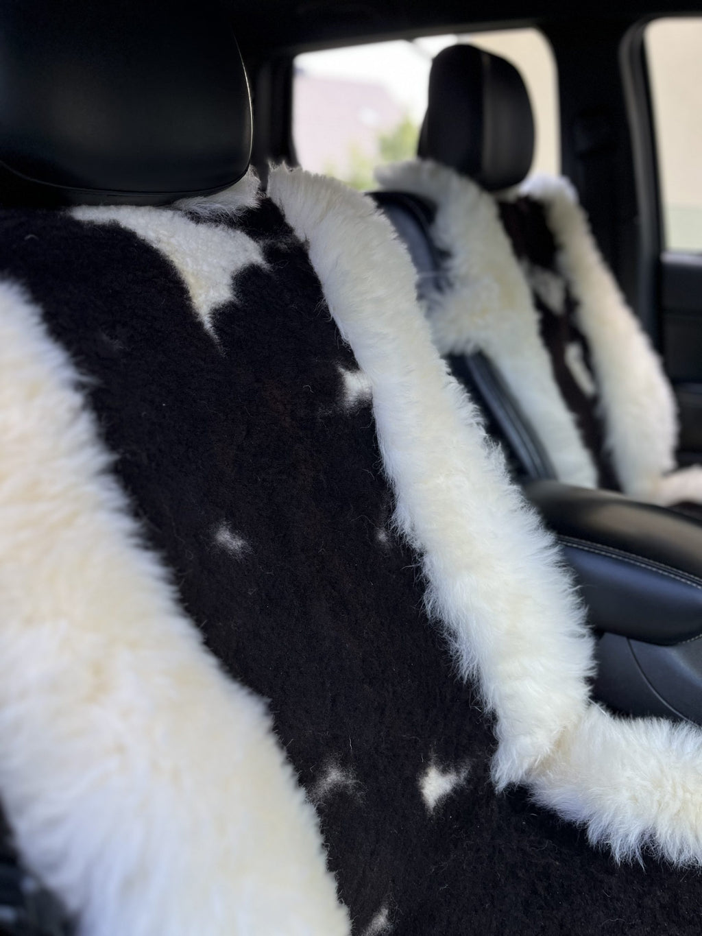 Natural Sheepskin Car Seat Cover White 120×56 cm – Soft Fur