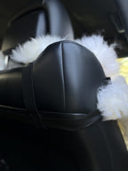 Natural Sheepskin Car Seat Cover White 120×56 cm – Soft Fur