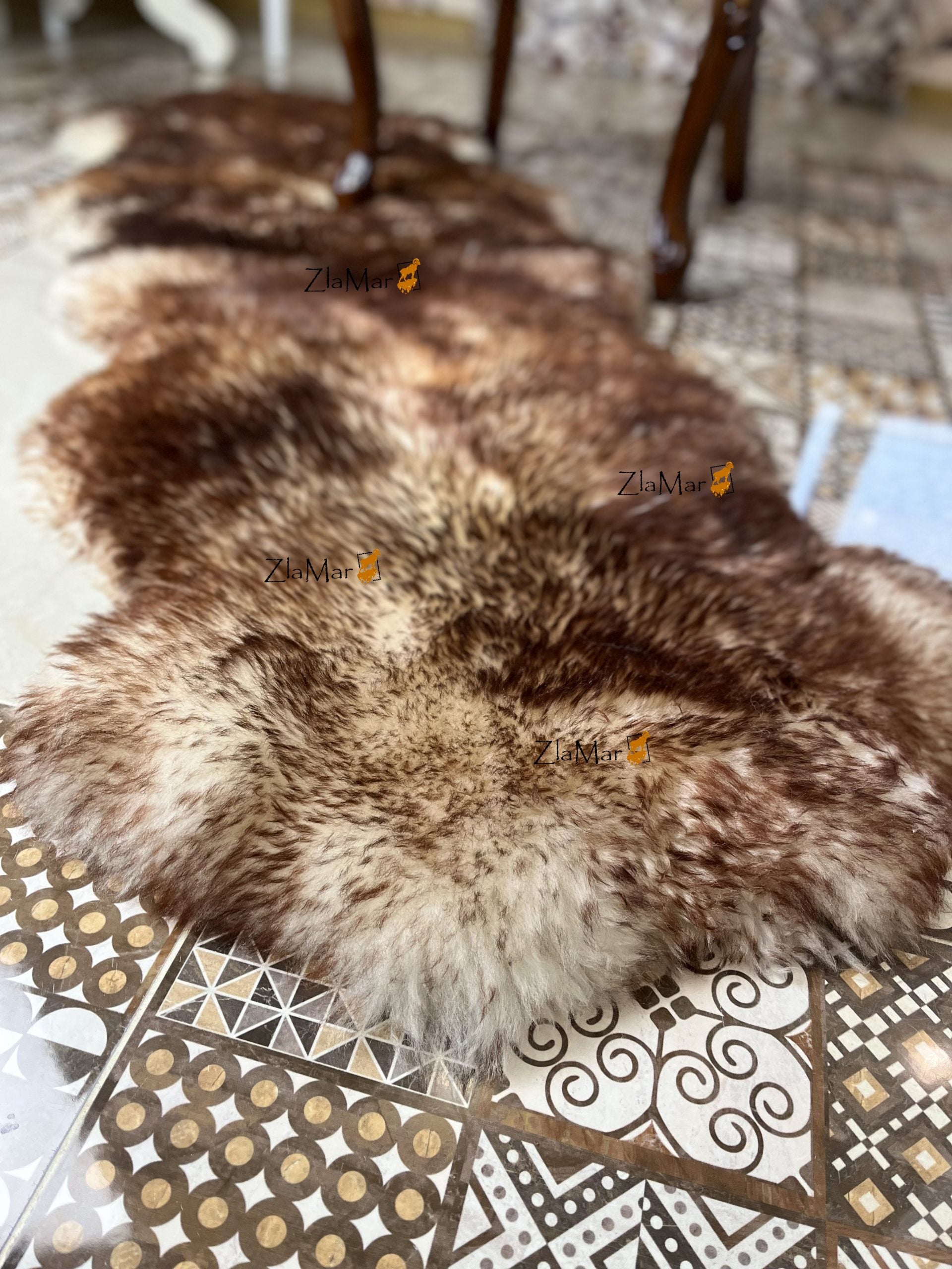 Sheepskin Rug 2-in-1 Copper Ombre (200×70 cm) – Natural Fur Carpet