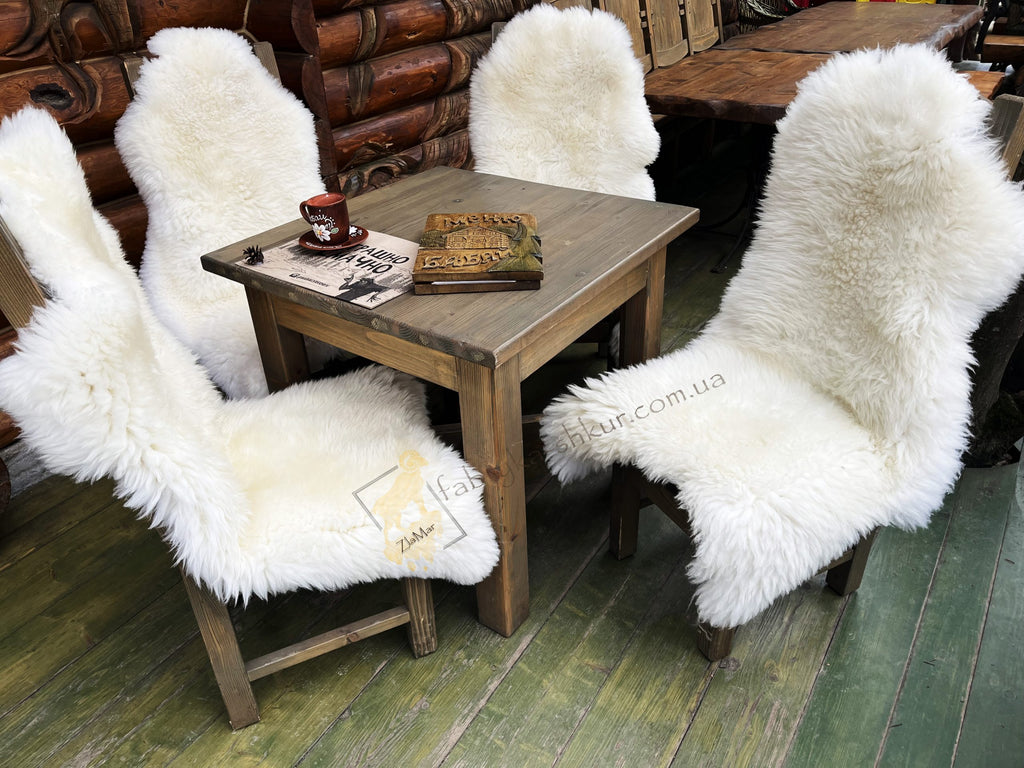 Natural Sheepskin Furniture Cover White 110×60 cm – Premium Wool Throw