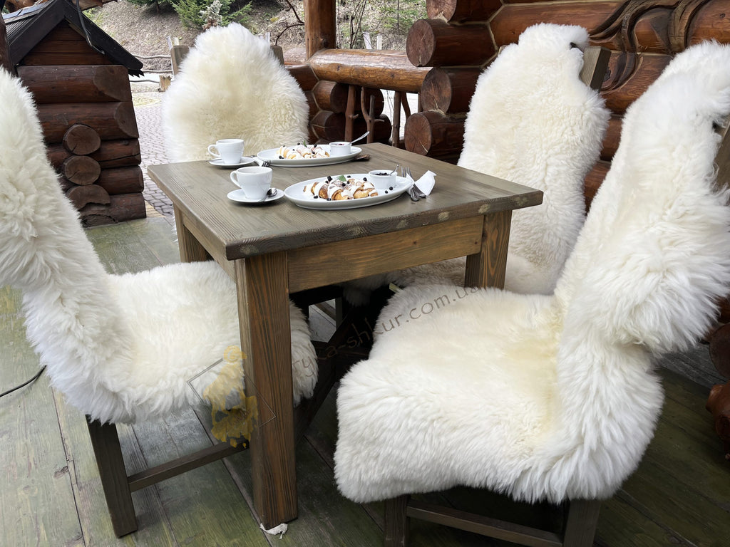 Natural Sheepskin Furniture Cover White 110×60 cm – Wool Throw