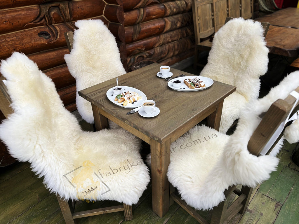 Natural Sheepskin Furniture Cover White 110×60 cm – Wool Throw