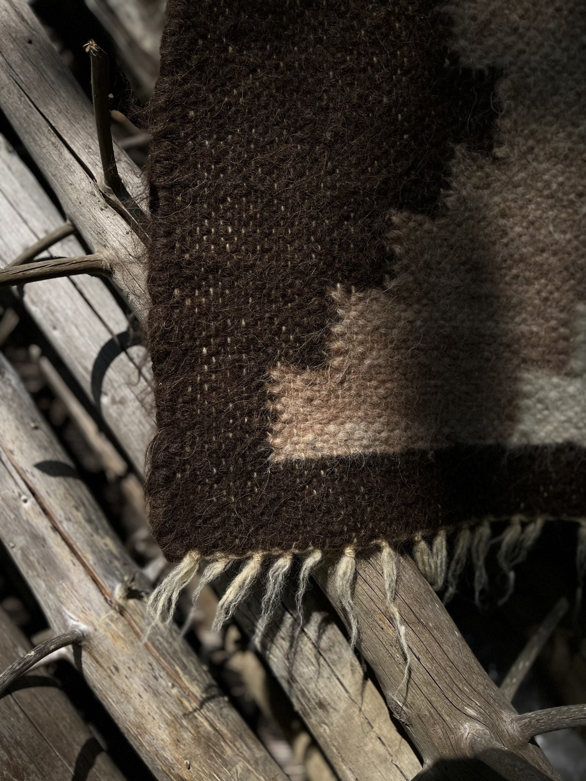 Carpathian Wool Blanket “Steps of Success” 140×200 cm – Premium Handmade Natural Wool