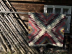 Carpathian Wool Blanket “Feather Bordeaux” 150×210 cm – Premium Handmade Natural Wool
