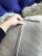 Handmade Short-Hair Sheepskin Pillow 45×45 cm – Natural Fur Cushion
