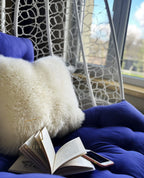 Handmade Sheepskin Pillow 45×45 cm – Natural Fur Cushion