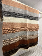Carpathian Wool Blanket “Brown Palette” 150×200 cm – Premium Handmade Natural Wool