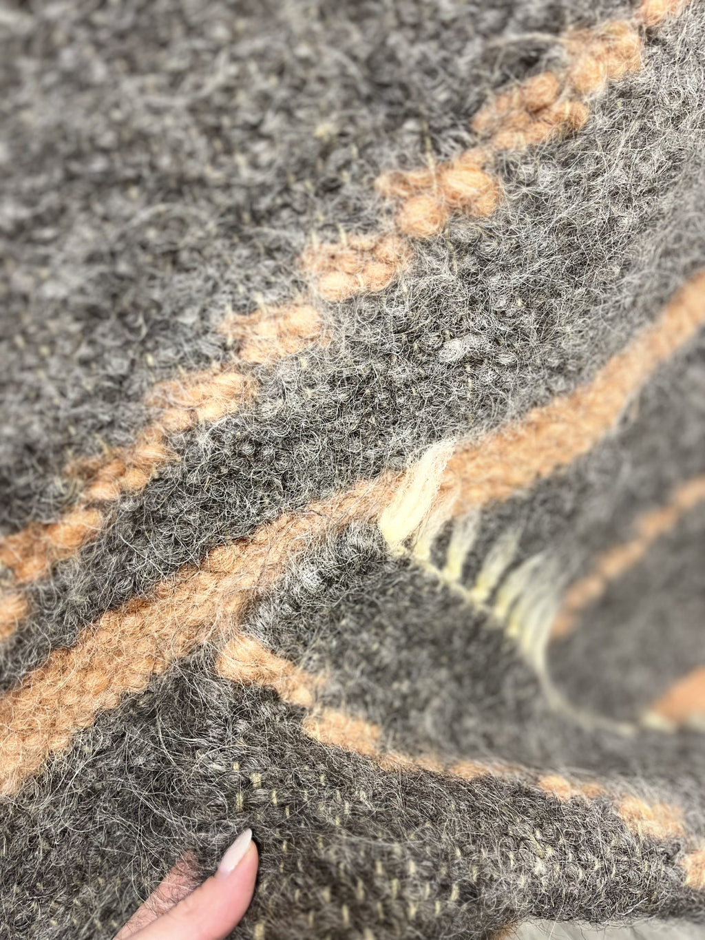 Carpathian Wool Blanket “Roads” 150×200 cm – Premium Handmade Natural Wool