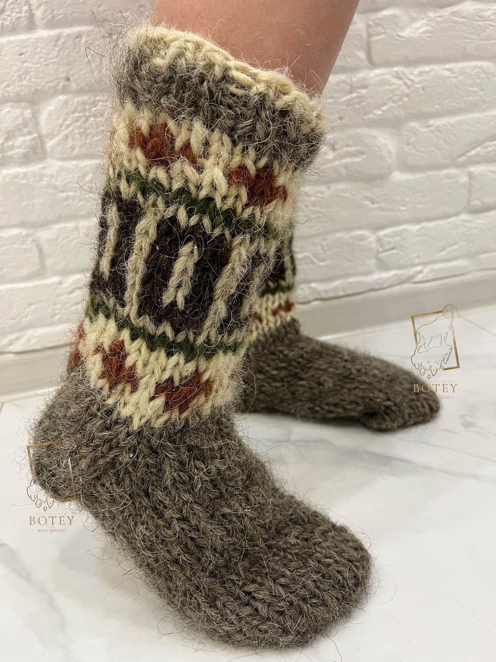 Handmade Wool Socks – Soft Natural Wool Grey Socks for Women (Sizes 36–41)