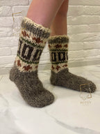 Handmade Wool Socks – Soft Natural Wool Grey Socks for Women (Sizes 36–41)