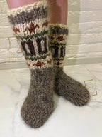 Handmade Wool Socks – Soft Natural Wool Grey Socks for Women (Sizes 36–41)