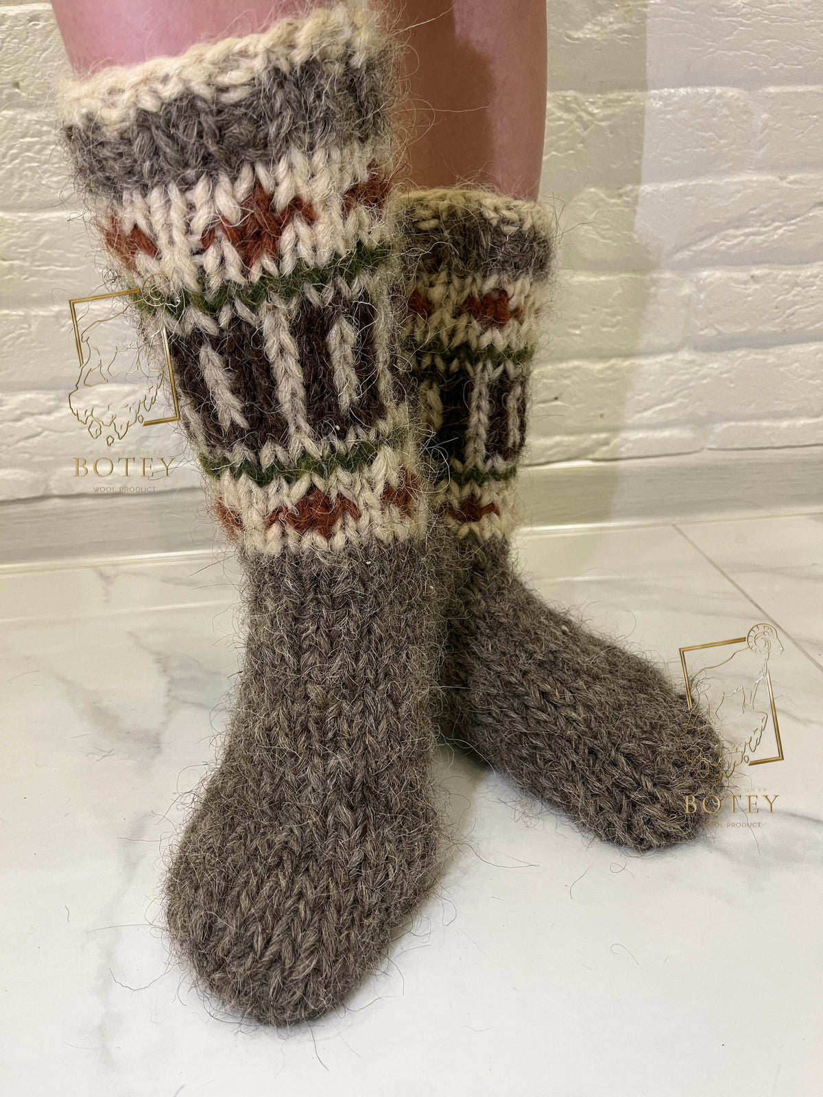 Handmade Wool Socks – Soft Natural Wool Grey Socks for Women (Sizes 36–41)