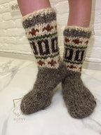 Handmade Wool Socks – Soft Natural Wool Grey Socks for Women (Sizes 36–41)