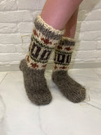 Handmade Wool Socks – Soft Natural Wool Grey Socks for Women (Sizes 36–41)