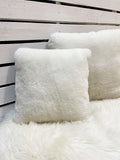 Handmade Short-Hair Sheepskin Pillow 35×35 cm – Natural Fur Cushion