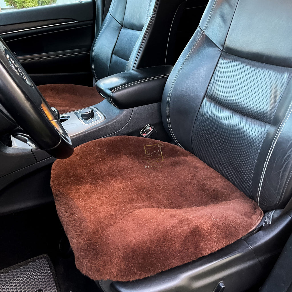 Brown Sheepskin Front Seat Covers – 100% Natural Universal Fit