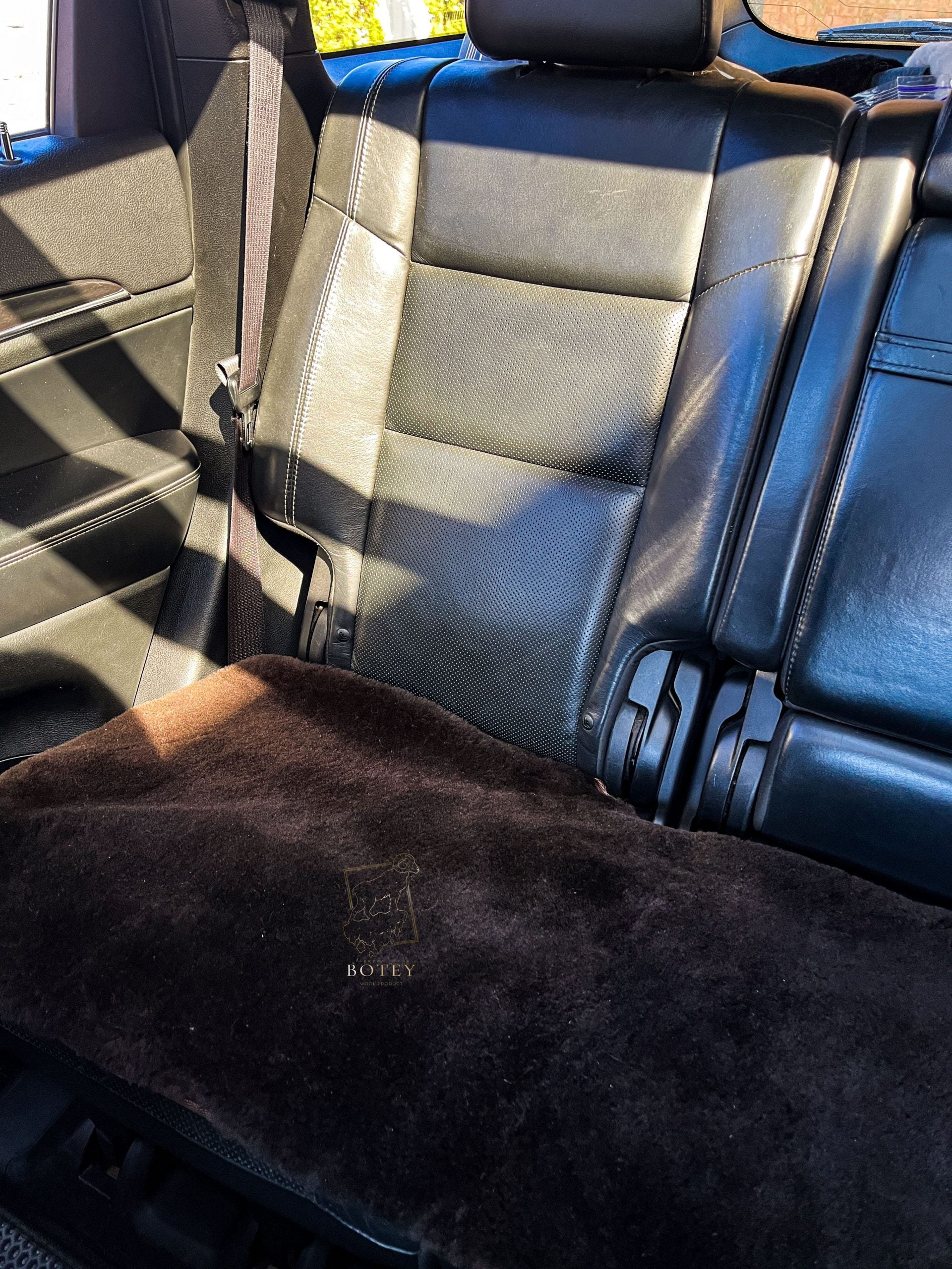 Sheepskin Rear Seat Covers Brown (140×50 cm) – Natural Fur Universal Fit