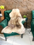 White Sheepskin with Ash-Tipped Wool 110×60 cm – Natural Rug