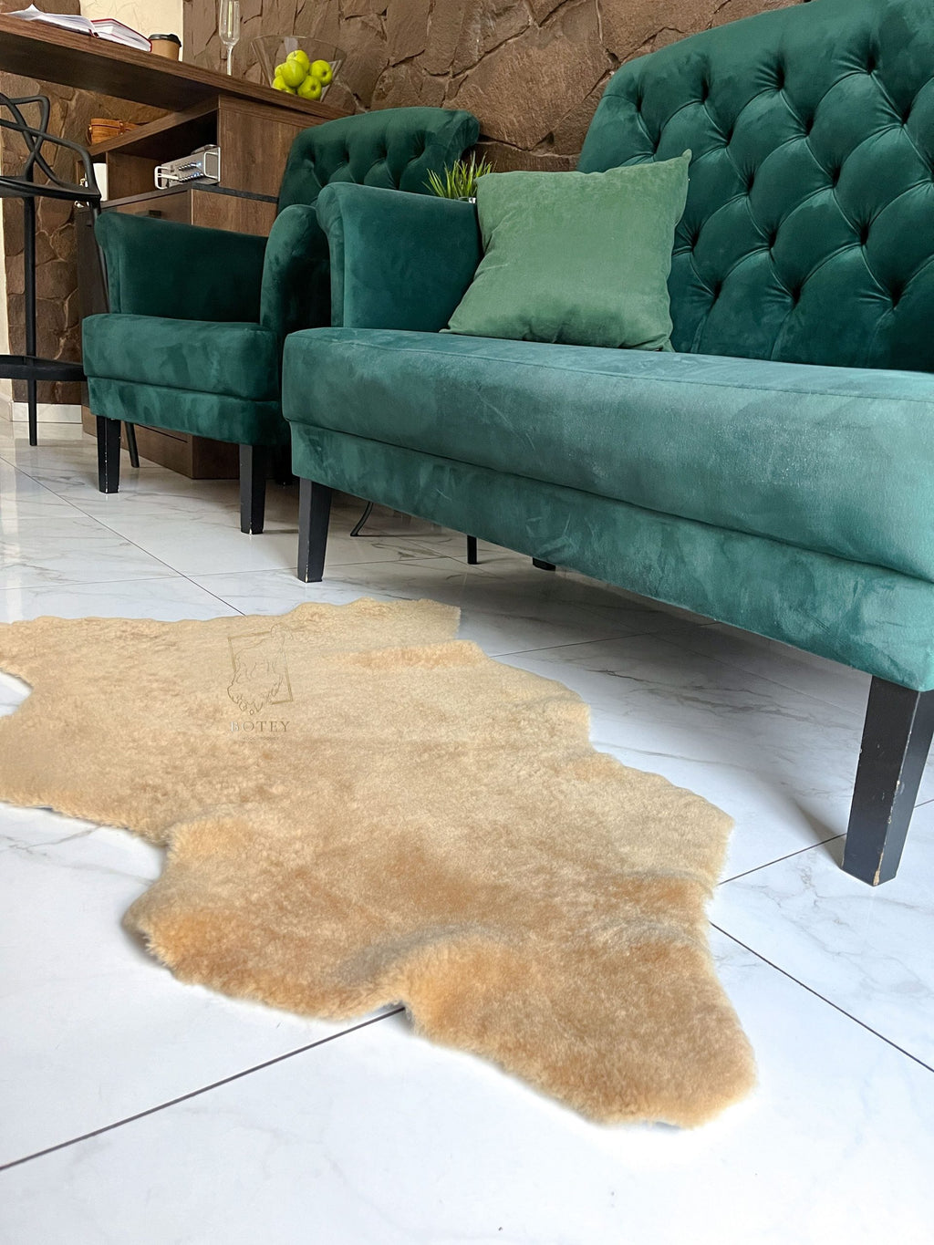 Beige Short Wool Sheepskin 110×60 cm – Natural Rug