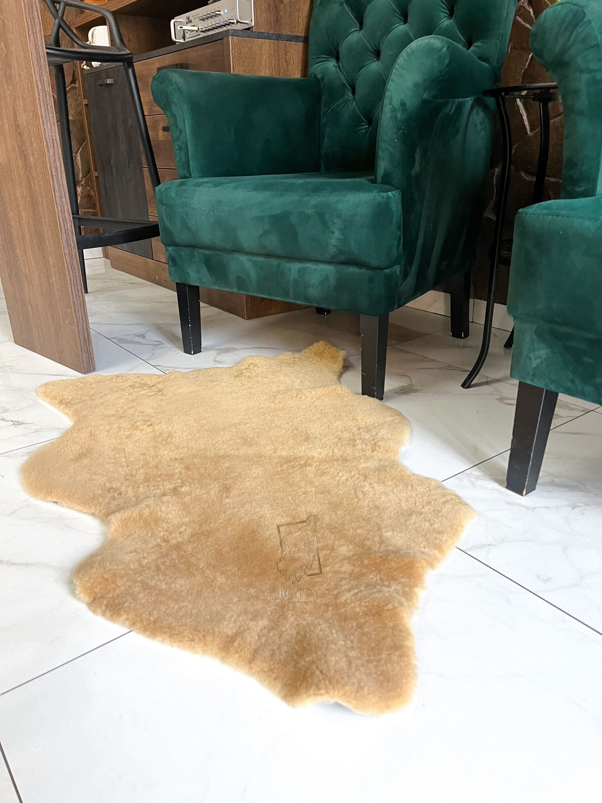 Beige Short Wool Sheepskin 110×60 cm – Natural Rug