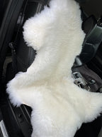 White Sheepskin Car Seat Cover 120×65 cm – Natural Fur